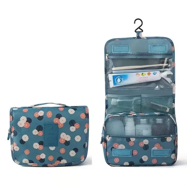 Hanging toiletry bag - Blue Floral