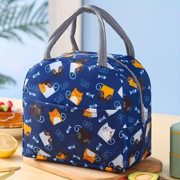 Insulated kids lunch bag - cats