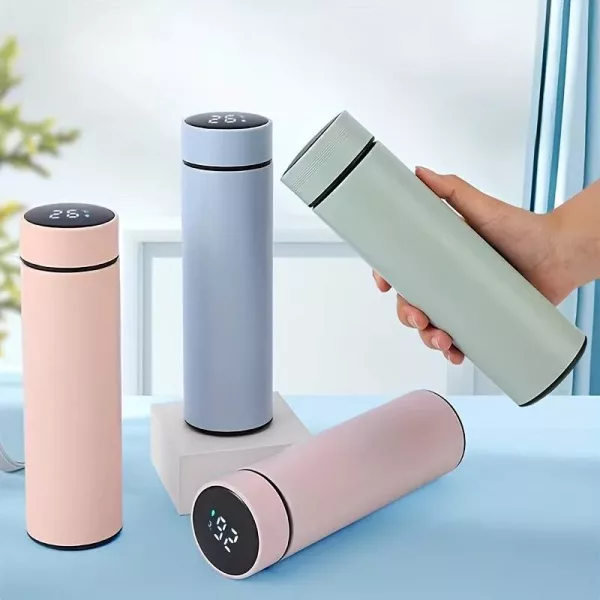 Smart thermo flask with temperature sensor