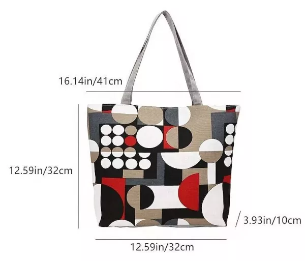 Geometric print tote bag - sizes
