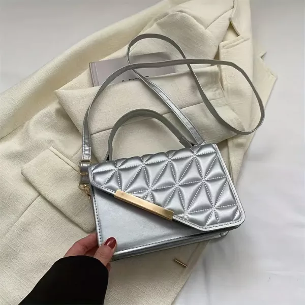 small crossbody quilted handbag Silver