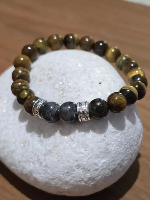 mens tigers eye elastic beaded bracelet