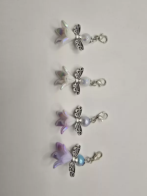 4 pack Angel zipper charms - Bellflower shaped angel bag charms - Image 11