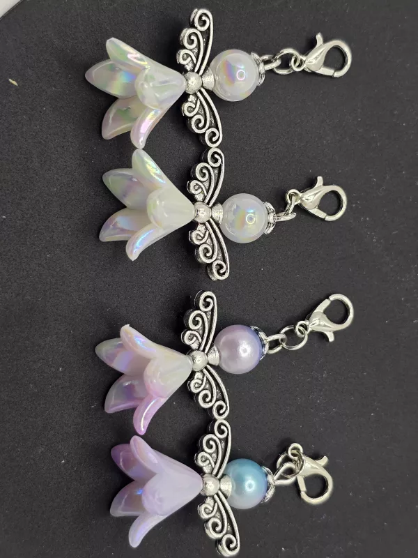 4 pack Angel zipper charms - Bellflower shaped angel bag charms - Image 8