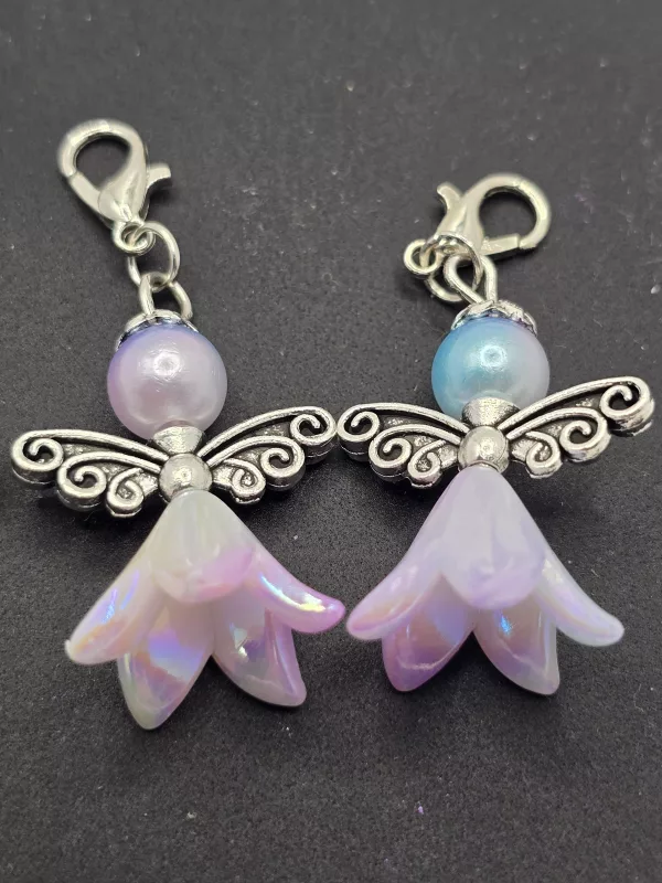 4 pack Angel zipper charms - Bellflower shaped angel bag charms - Image 6