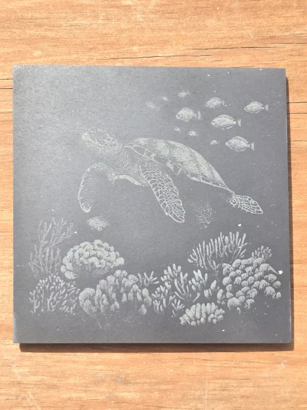 Sea Turtle Slate Coasters - 4 pack contemporary drinks coasters - Image 15