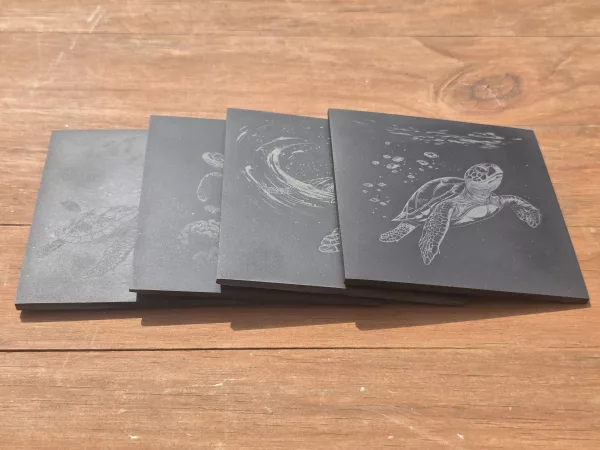Sea Turtle Slate Coasters - 4 pack contemporary drinks coasters - Image 11