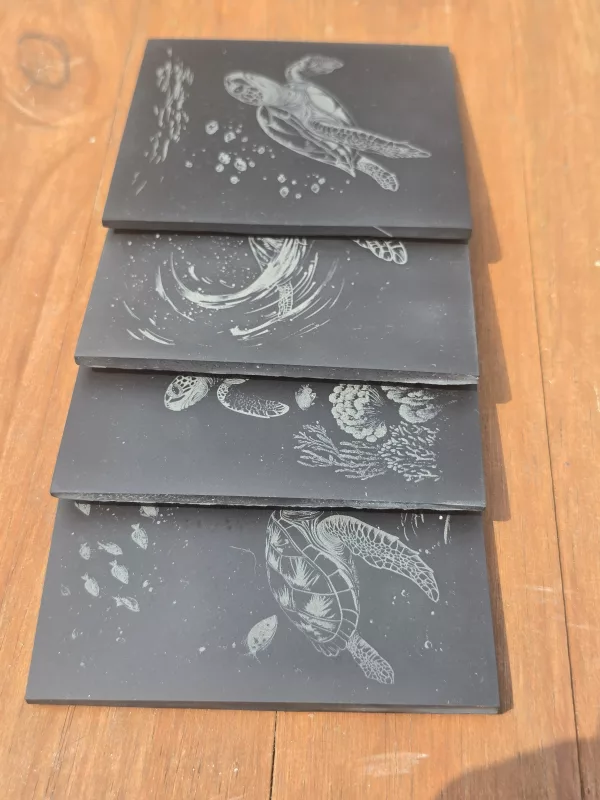 Sea Turtle Slate Coasters - 4 pack contemporary drinks coasters - Image 10