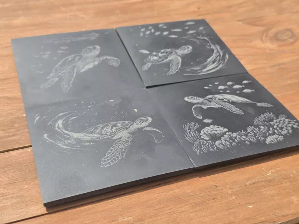 Sea Turtle Slate Coasters - 4 pack contemporary drinks coasters - Image 7