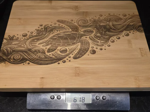 Sea Turtle chopping board - Ocean themed bamboo cutting board - Image 6