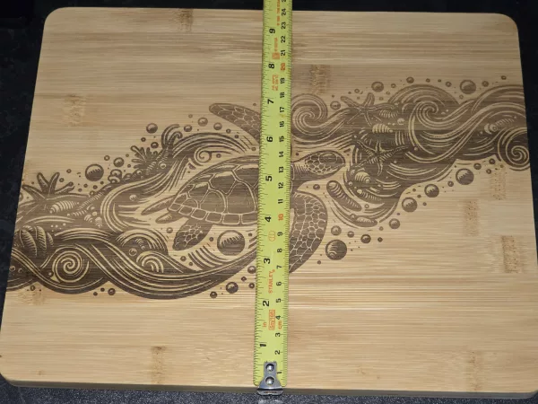 Sea Turtle chopping board - Ocean themed bamboo cutting board - Image 4