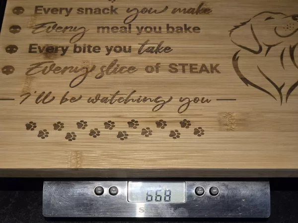 Every snack you make chopping board - Doggy themed bamboo cutting board - Image 3