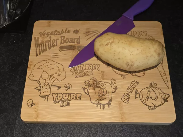 Vegetable Murder Board - Funny bamboo cutting board - Image 20