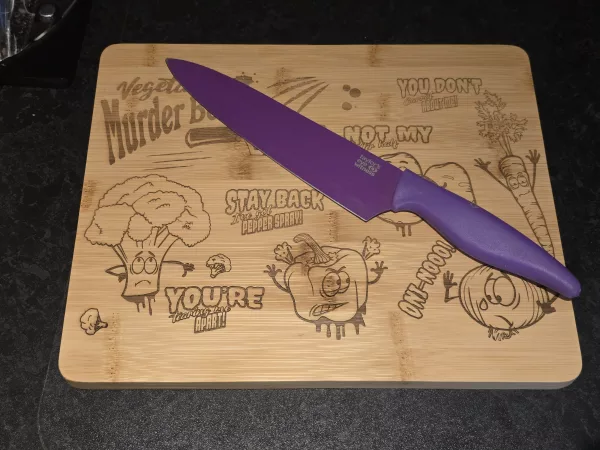 Vegetable Murder Board - Funny bamboo cutting board - Image 19