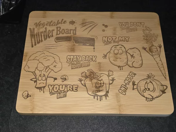 Vegetable Murder Board - Funny bamboo cutting board - Image 18