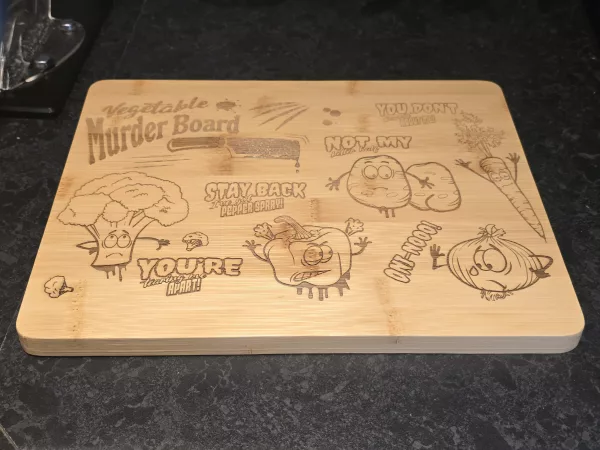 Vegetable Murder Board - Funny bamboo cutting board - Image 17