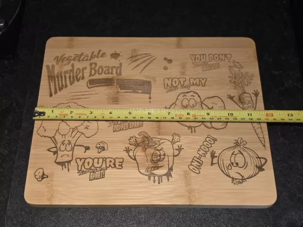 Vegetable Murder Board - Funny bamboo cutting board - Image 10