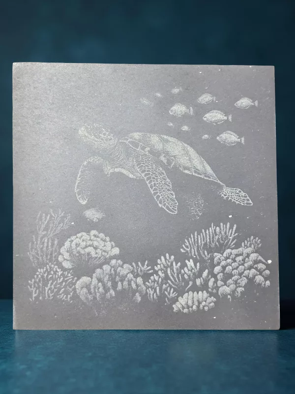Sea Turtle Slate Coasters - 4 pack contemporary drinks coasters - Image 4