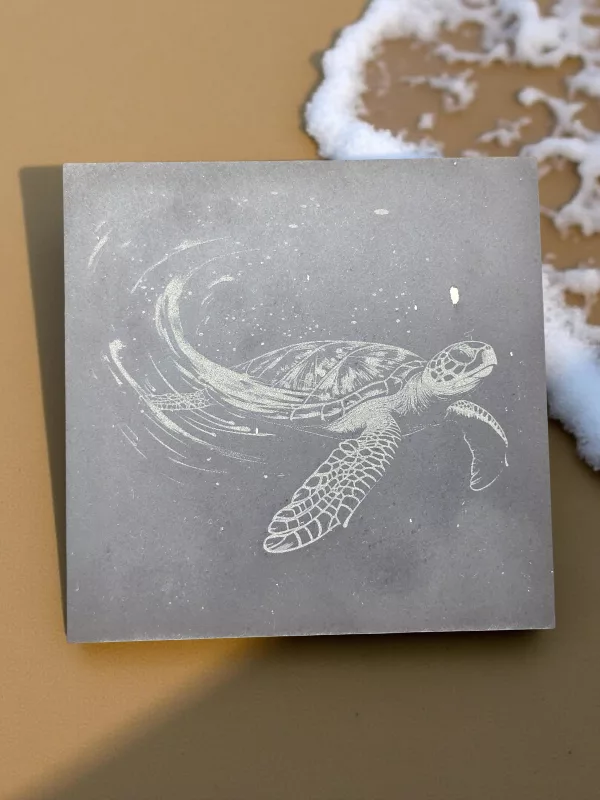 Sea Turtle Slate Coasters - 4 pack contemporary drinks coasters - Image 3