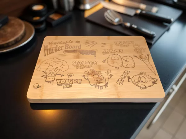 Vegetable Murder Board - Funny bamboo cutting board - Image 8