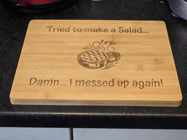 Tried to Make a Salad - Bamboo Chopping Board 30cm x 24cm - Image 4