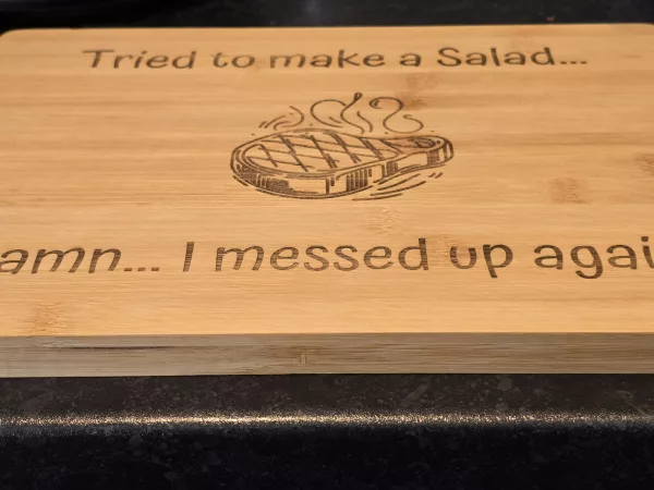 Tried to Make a Salad - Bamboo Chopping Board 30cm x 24cm - Image 6