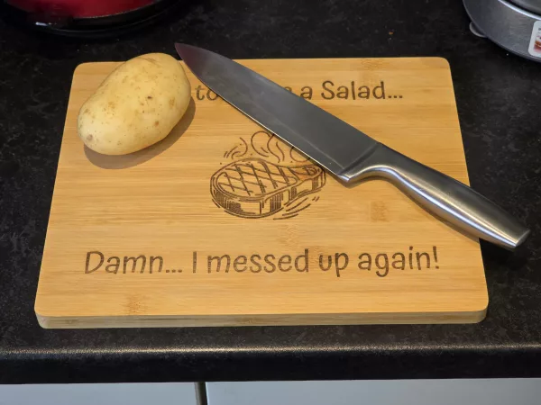 Tried to Make a Salad - Bamboo Chopping Board 30cm x 24cm - Image 7