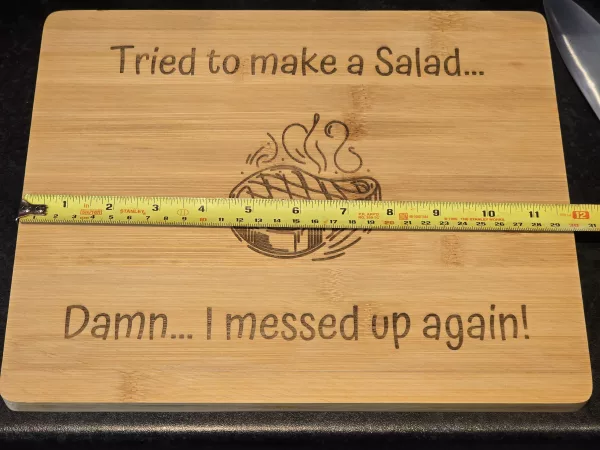 Tried to Make a Salad - Bamboo Chopping Board 30cm x 24cm - Image 8