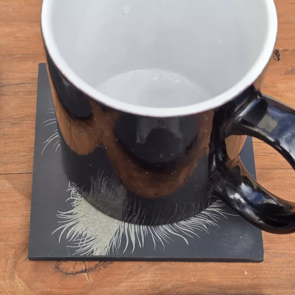Cat Slate Coaster Set - 4 pack of etched cat design 10cm drinks mats - Image 15