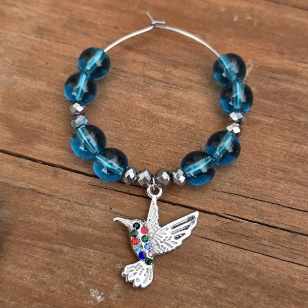 Hummingbird Wine Glass Charms - Pack of 4 drinks markers - Image 13