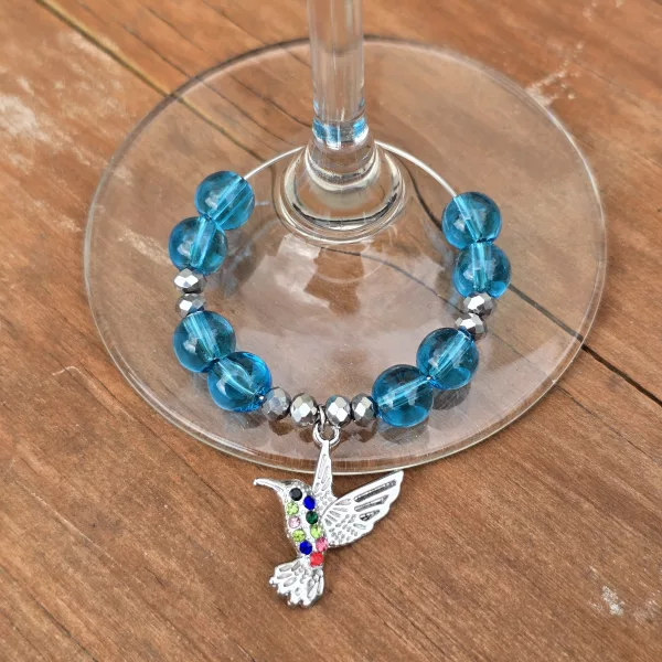Hummingbird Wine Glass Charms - Pack of 4 drinks markers - Image 10