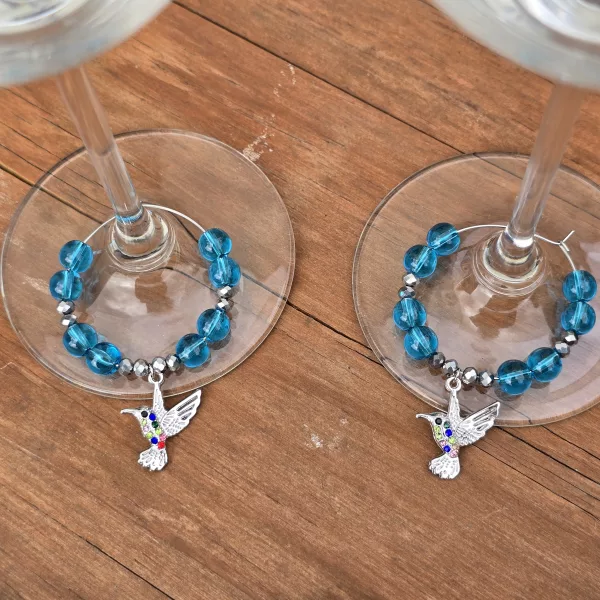 Hummingbird Wine Glass Charms - Pack of 4 drinks markers - Image 9
