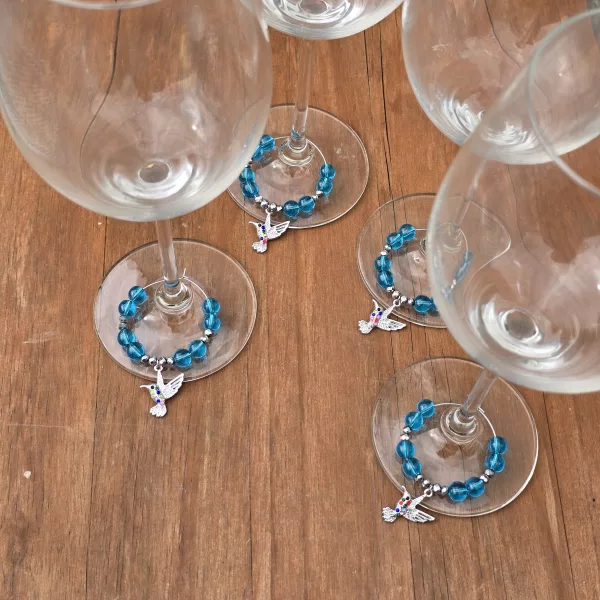 Hummingbird Wine Glass Charms - Pack of 4 drinks markers - Image 7