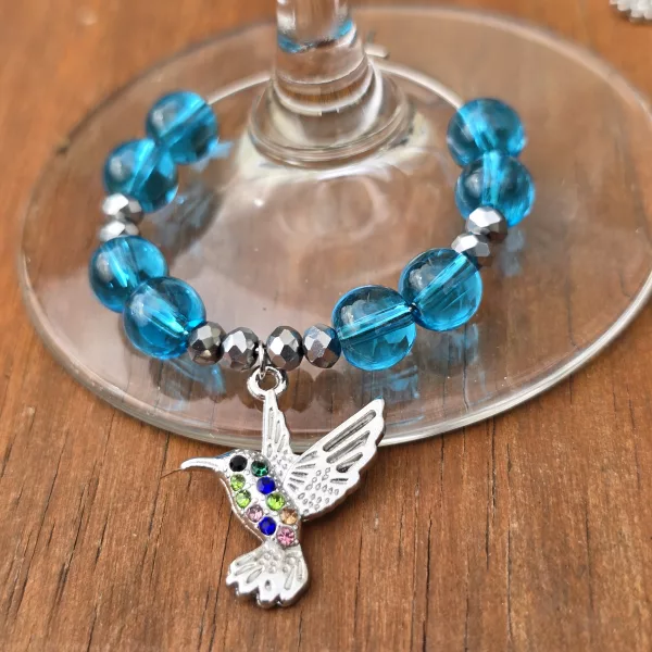 Hummingbird Wine Glass Charms - Pack of 4 drinks markers - Image 6