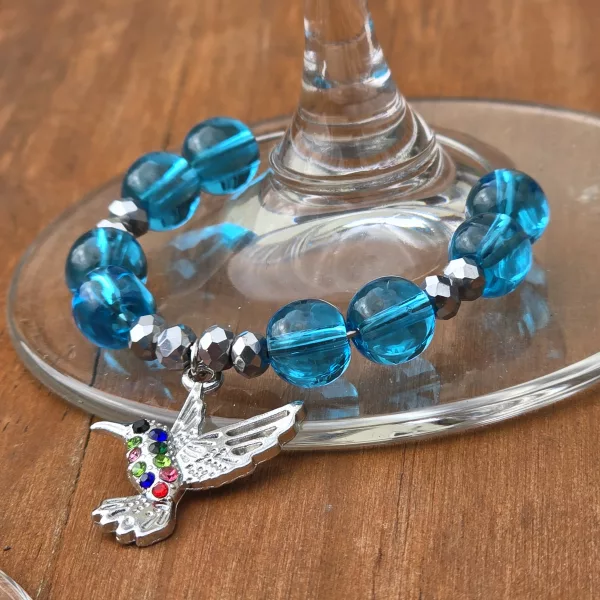 Hummingbird Wine Glass Charms - Pack of 4 drinks markers - Image 4