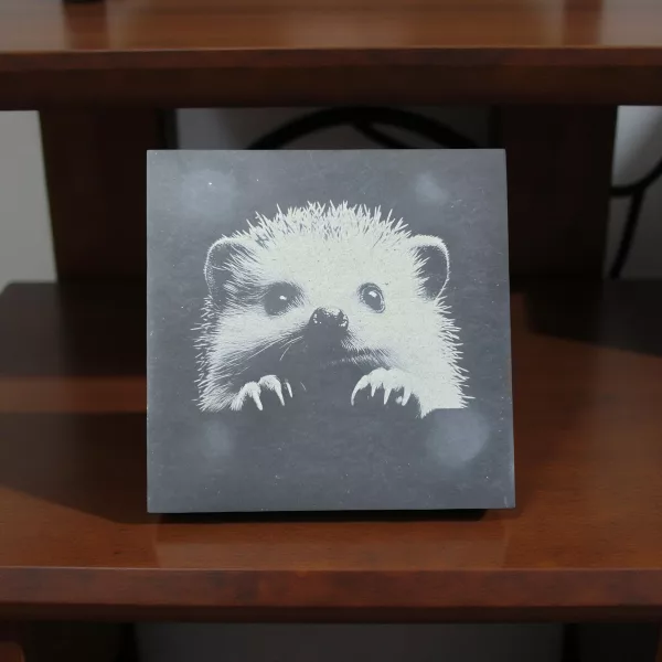 Hedgehog Slate Coaster Set - 4 pack drinks mat set - Image 2