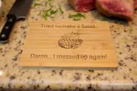 Tried to make a salad - bamboo chopping board