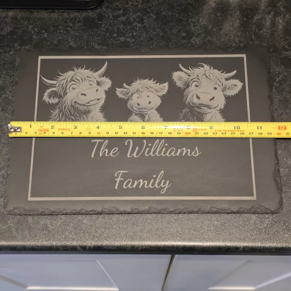 Customised Highland Cow Family Cheese Slate / Serving Board - Image 22