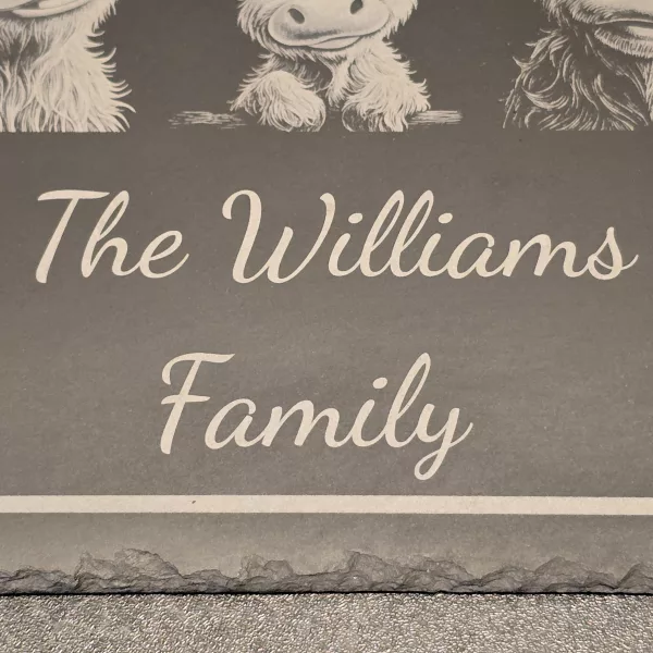 Customised Highland Cow Family Cheese Slate / Serving Board - Image 18