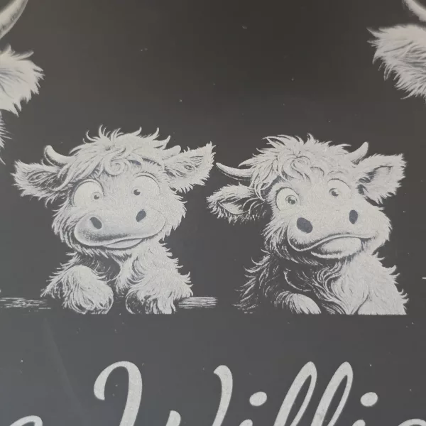 Customised Highland Cow Family Cheese Slate / Serving Board - Image 11