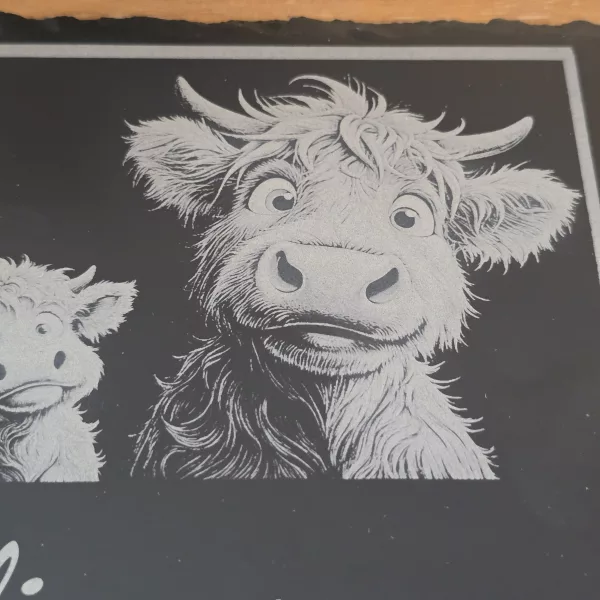 Customised Highland Cow Family Cheese Slate / Serving Board - Image 10