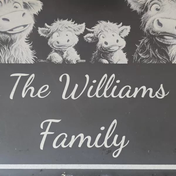 Customised Highland Cow Family Cheese Slate / Serving Board - Image 9