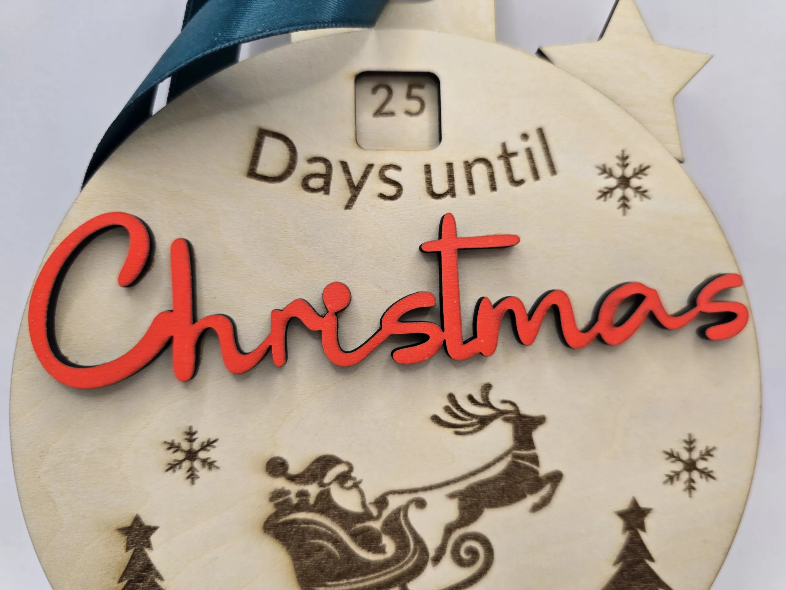 Handmade Christmas Countdown Bauble - Wooden Decretive Decoration - Image 4