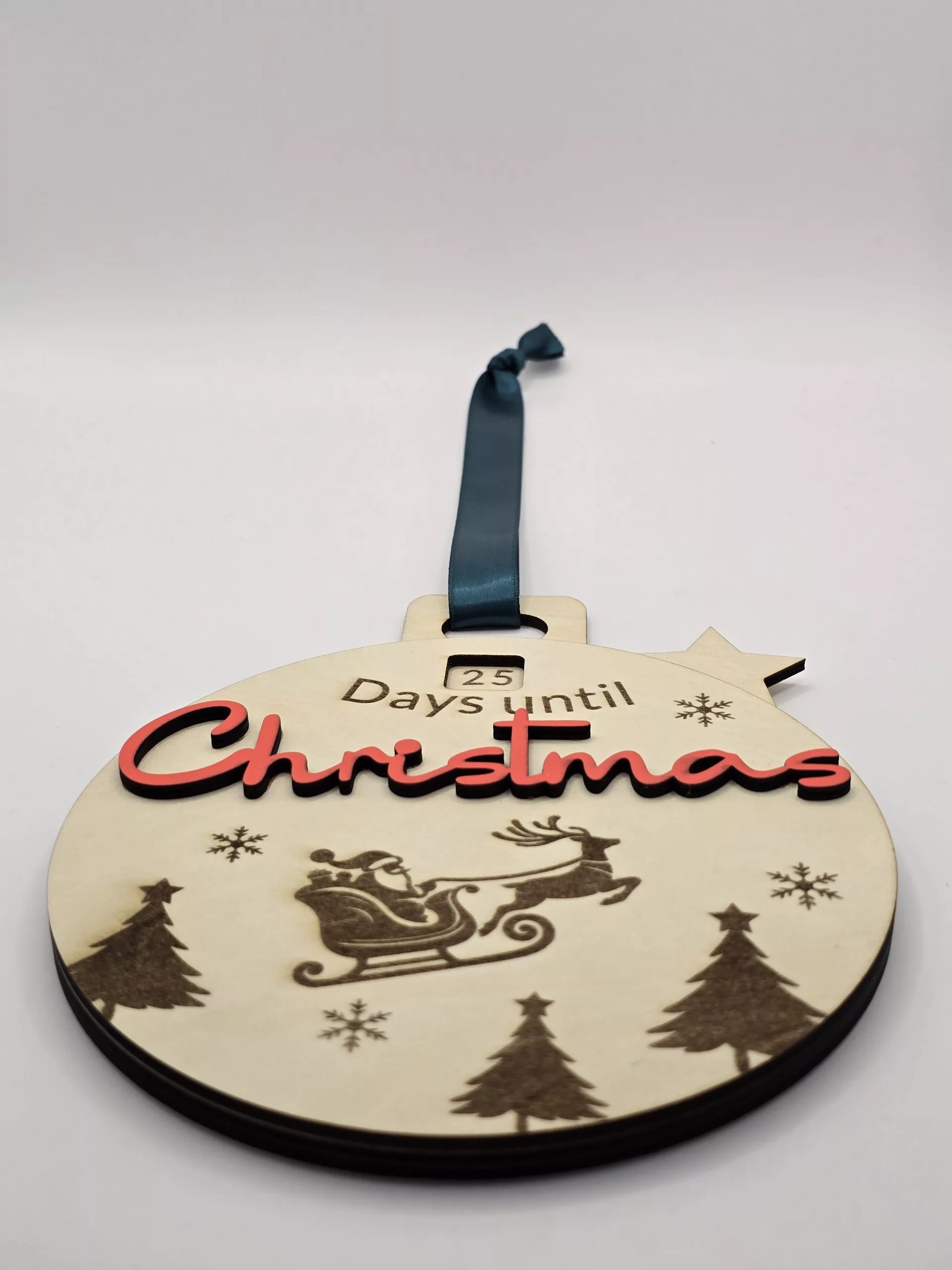 Handmade Christmas Countdown Bauble - Wooden Decretive Decoration - Image 6