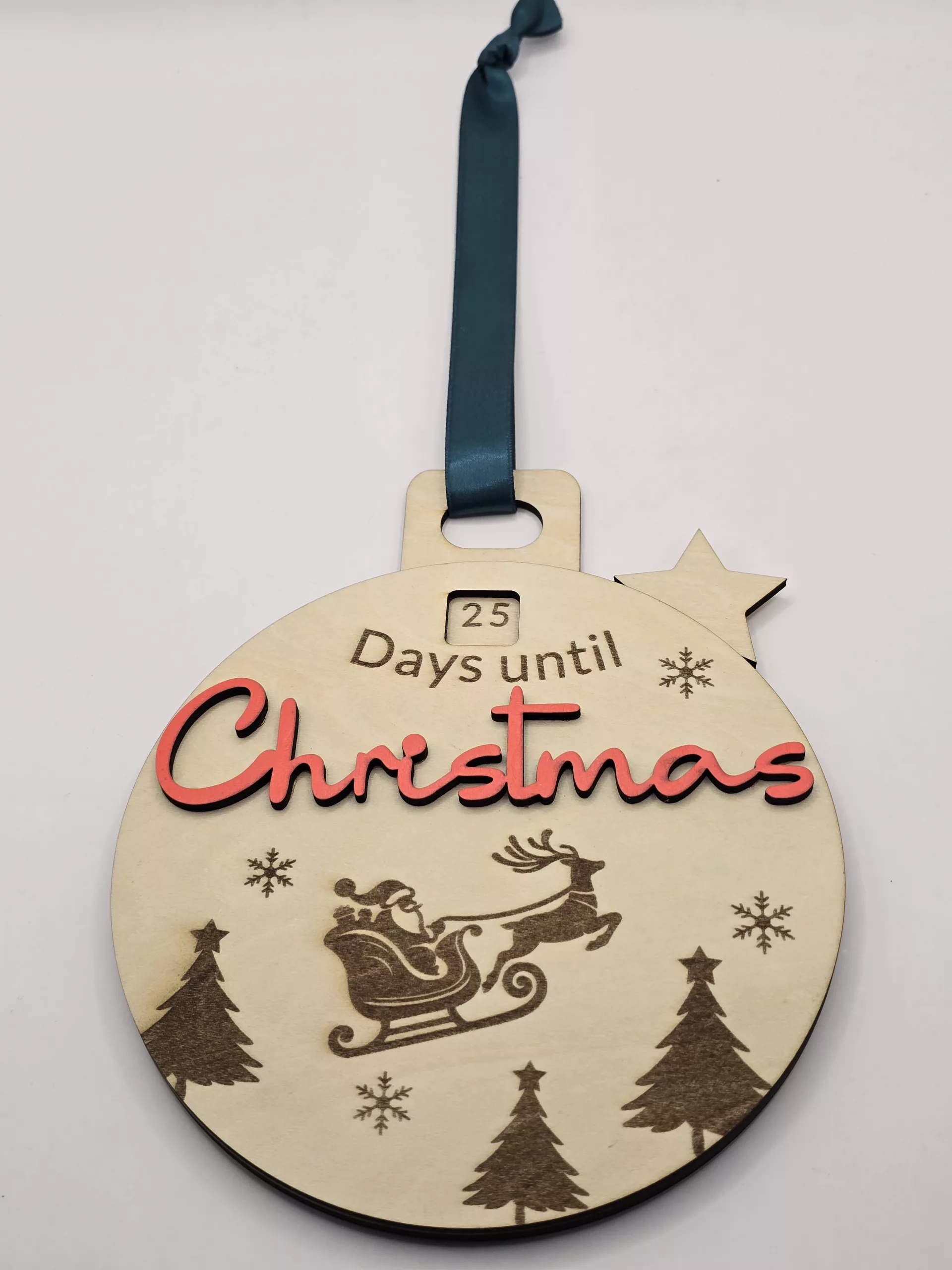 Handmade Christmas Countdown Bauble - Wooden Decretive Decoration - Image 7