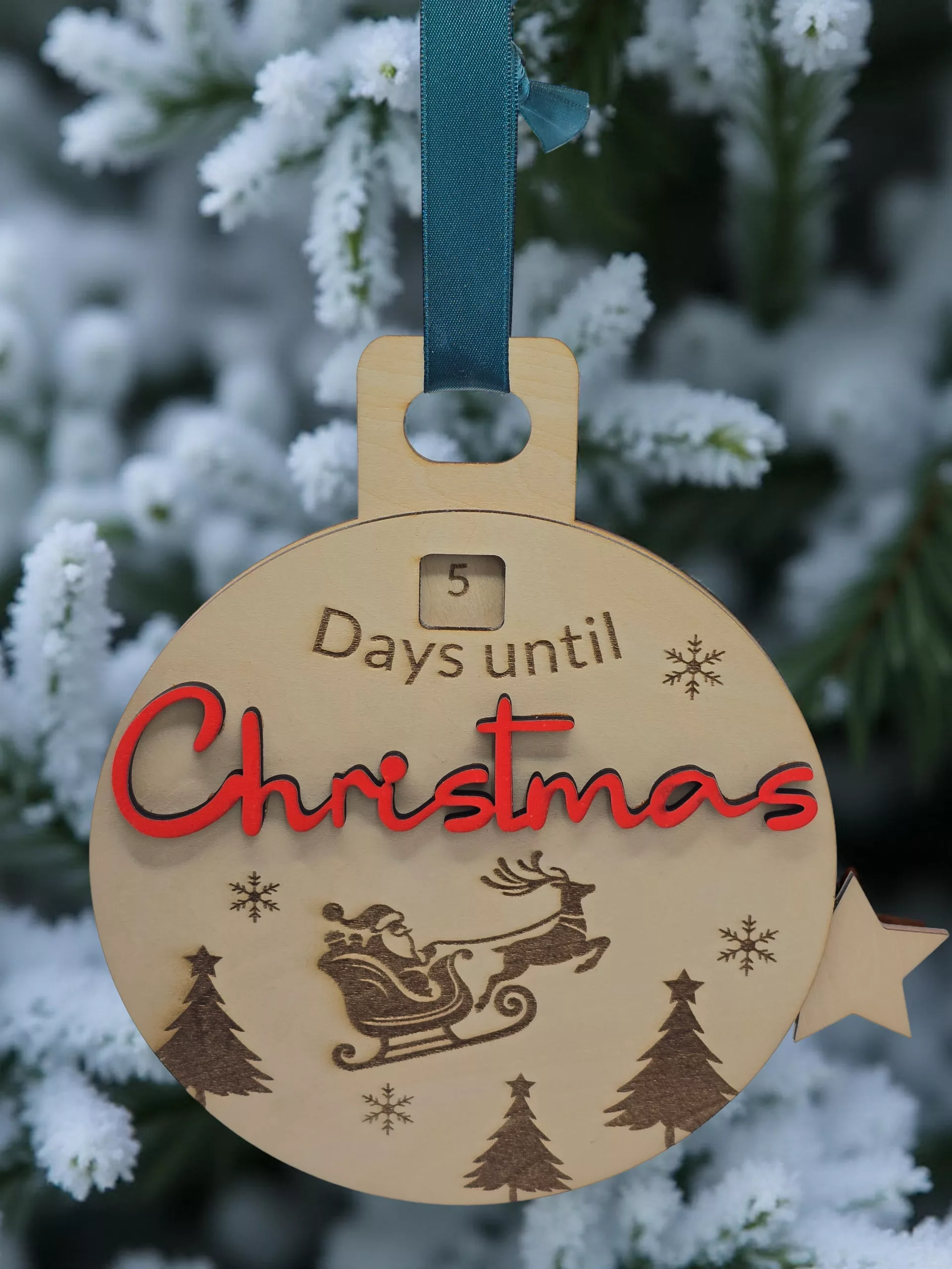 handmade Christmas countdown bauble