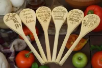 laser engraved novelty beech wood spoons