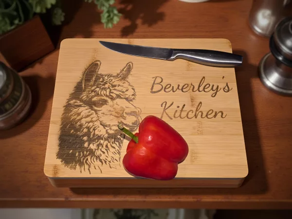 Alpaca Chopping Board with Personalisation Option - Image 5