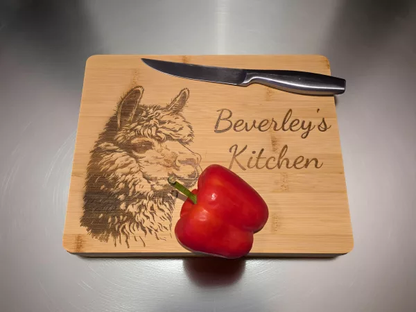 Alpaca Chopping Board with Personalisation Option - Image 4