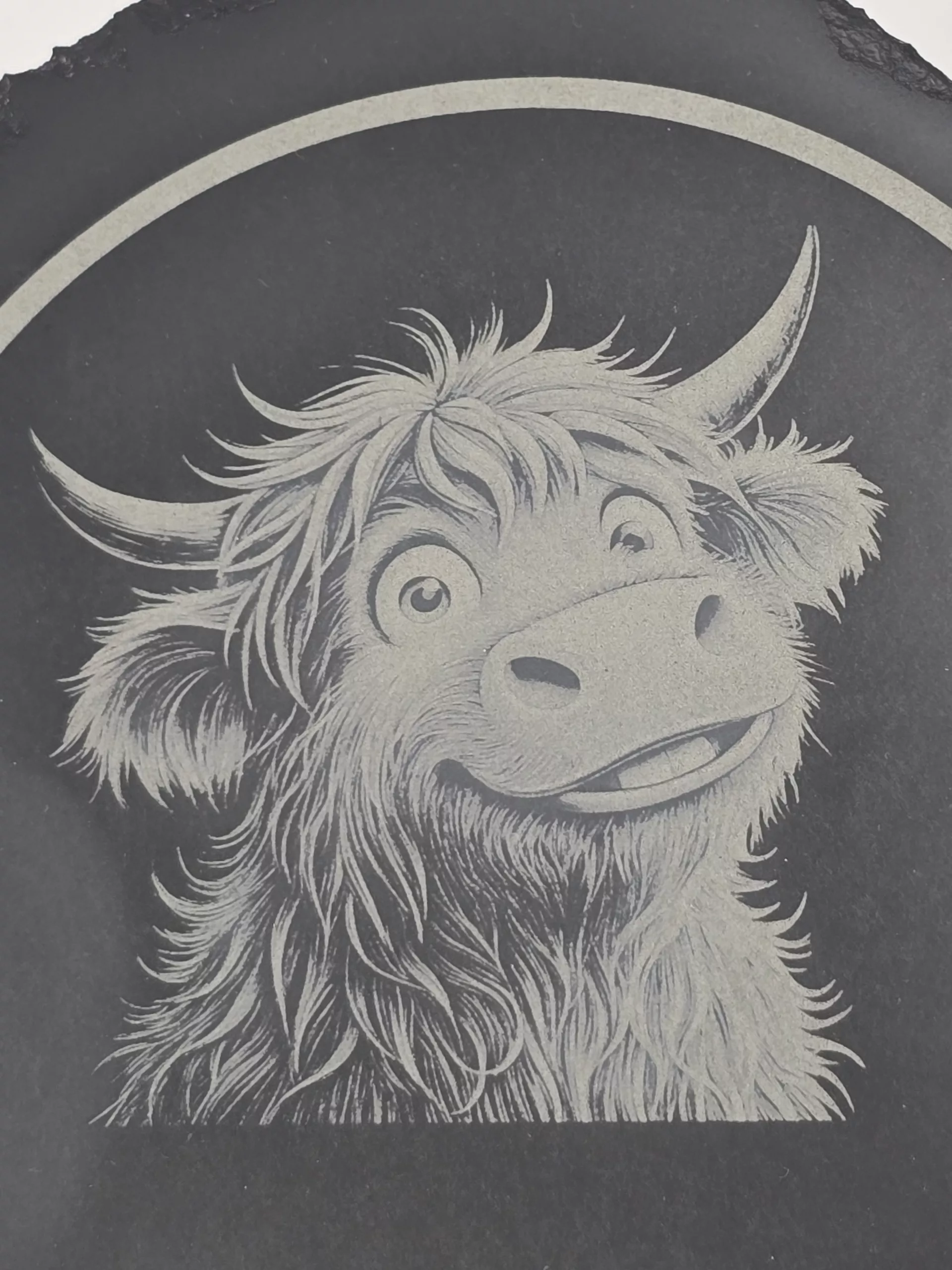 Personalised Highland Cow Heart Slates - Image 7